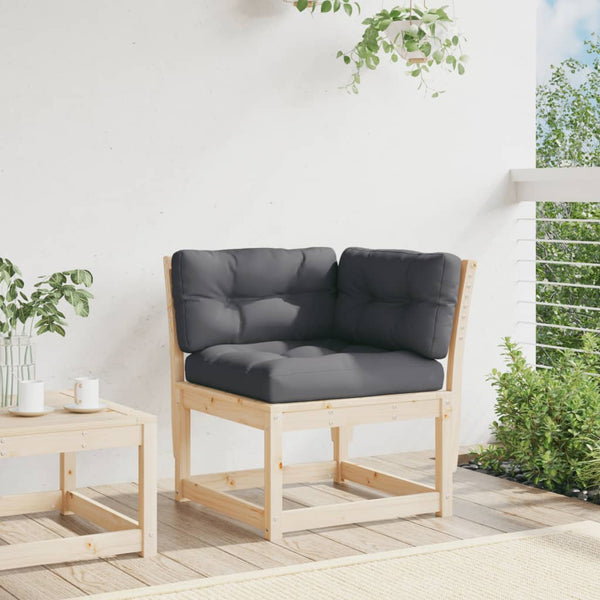 Garten Ecksofa Kiefer Massivholz mit Kissen