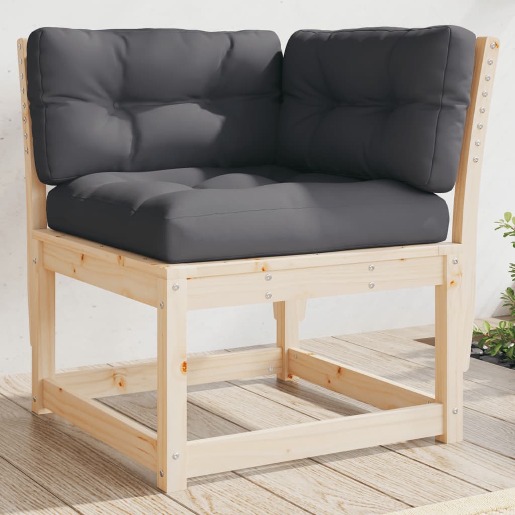 Garten Ecksofa Kiefer Massivholz mit Kissen