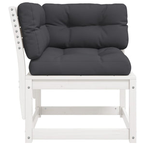 Garten Ecksofa Kiefer mit Kissen, Weiß