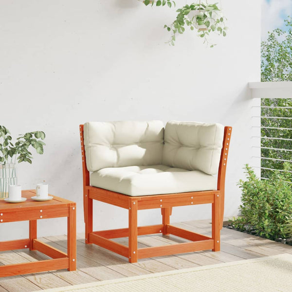 Garten Ecksofa Kiefer Massivholz mit Kissen