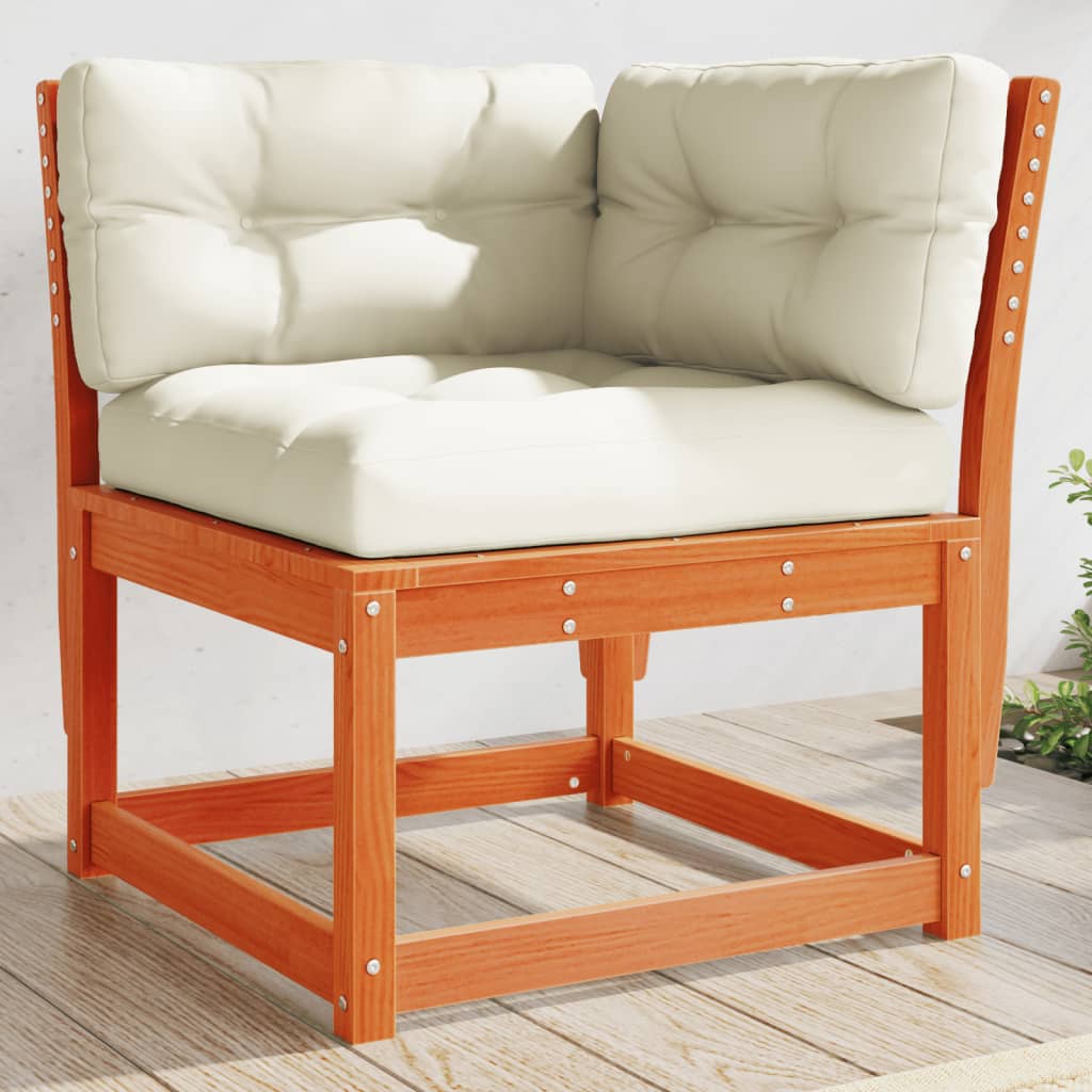 Garten Ecksofa Kiefer Massivholz mit Kissen