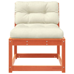 Gartensofa Kiefer Massivholz Wachsbraun mit Kissen