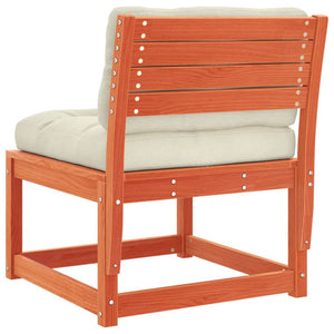 Gartensofa Kiefer Massivholz Wachsbraun mit Kissen