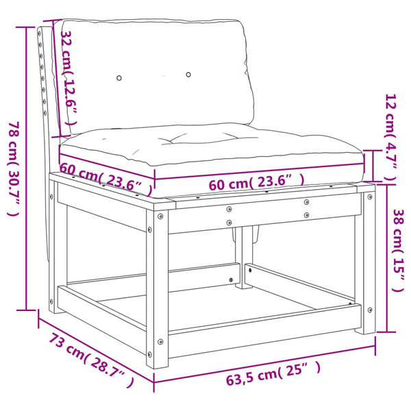 Gartensofa Kiefer Imprägniert mit Kissen
