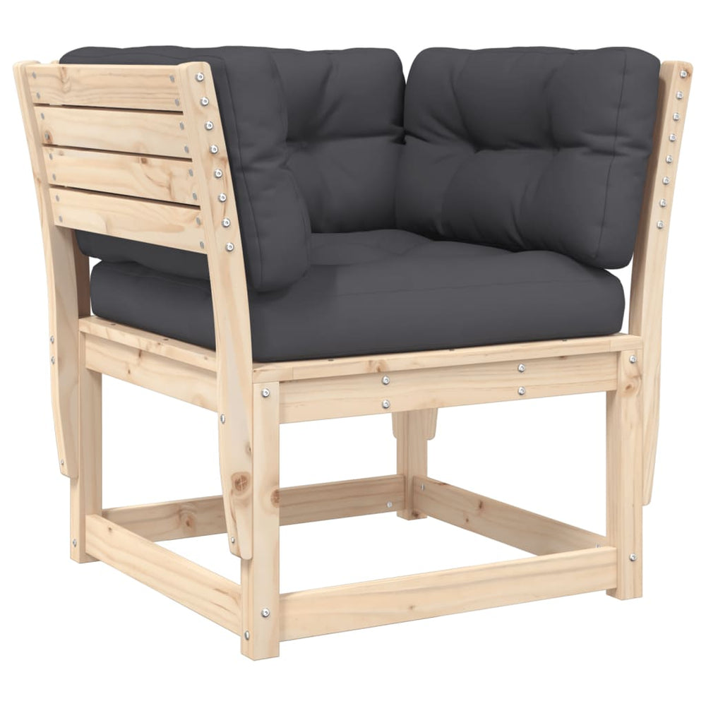 vidaXL Garden Sofa with Armrests and Cushions Solid Pine Wood