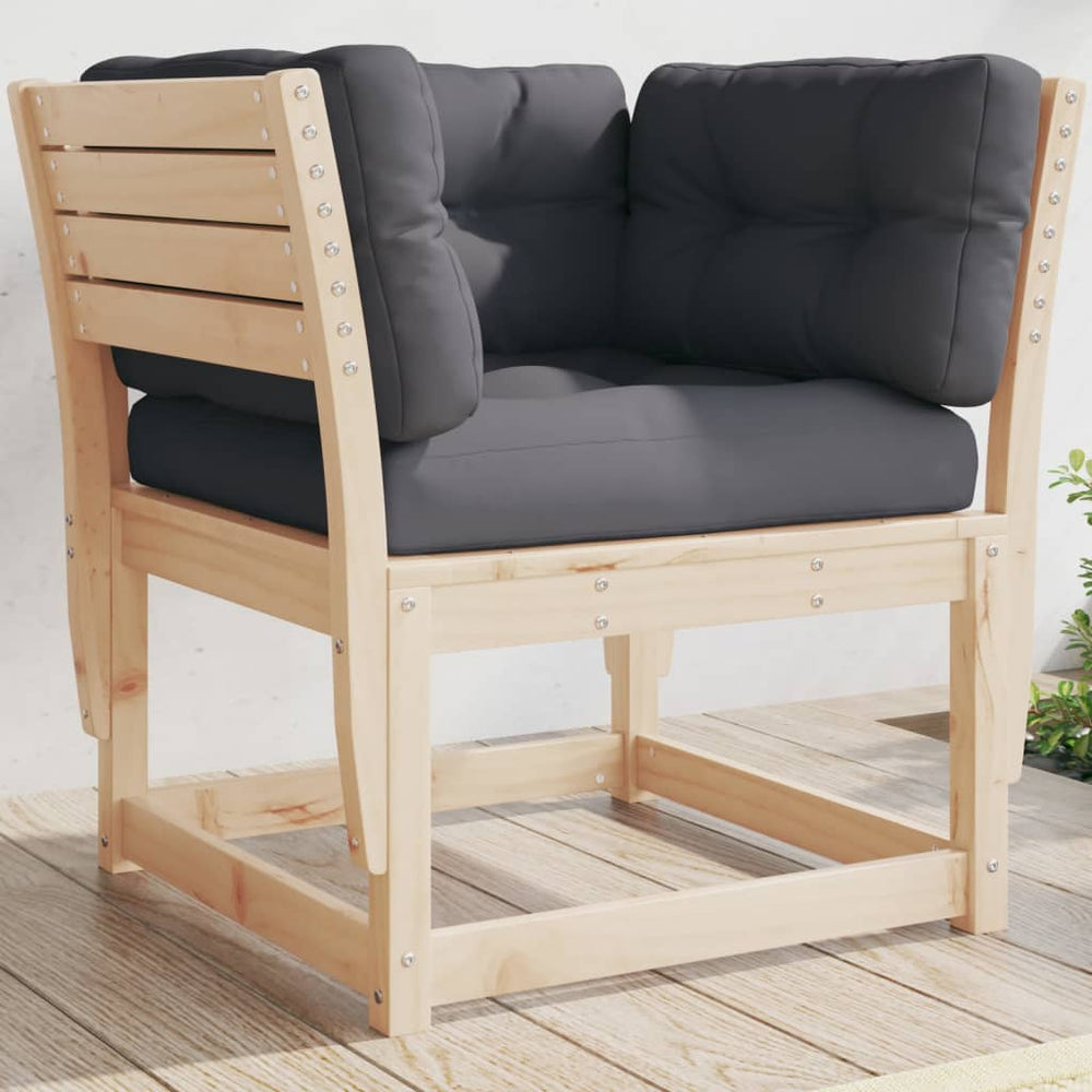 vidaXL Garden Sofa with Armrests and Cushions Solid Pine Wood