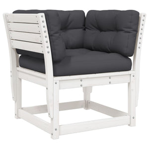 Gartensofa Kiefer Massivholz Weiß mit Kissen