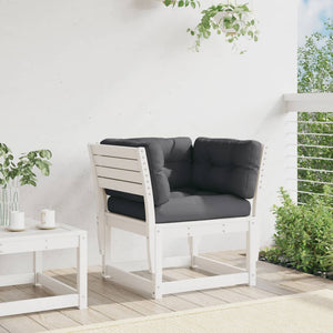 Gartensofa Kiefer Massivholz Weiß mit Kissen