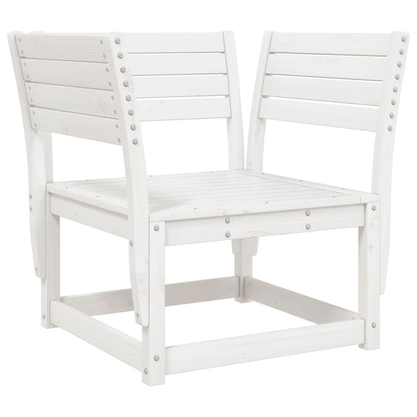 Gartensofa Kiefer Massivholz Weiß mit Kissen