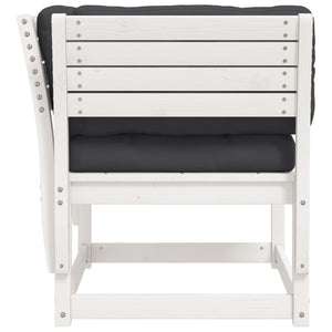 Gartensofa Kiefer Massivholz Weiß mit Kissen