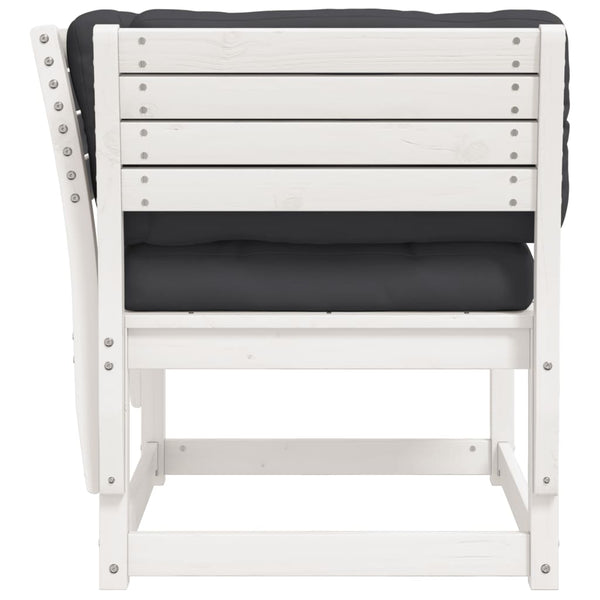 Gartensofa Kiefer Massivholz Weiß mit Kissen