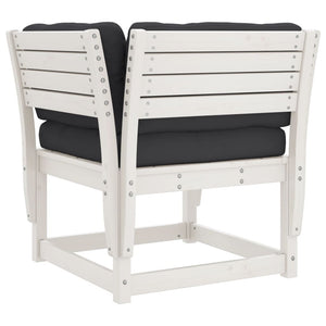 Gartensofa Kiefer Massivholz Weiß mit Kissen