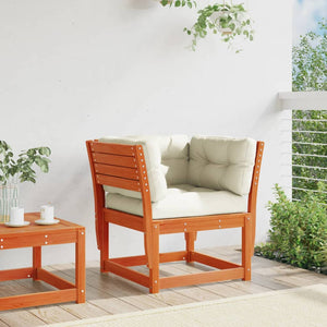 Gartensofa Braun Kiefer Massivholz mit Kissen