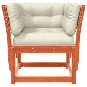 Gartensofa Braun Kiefer Massivholz mit Kissen