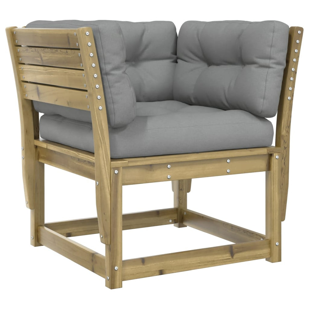 vidaXL Garden Sofa with Armrests and Cushions Impregnated Pinewood