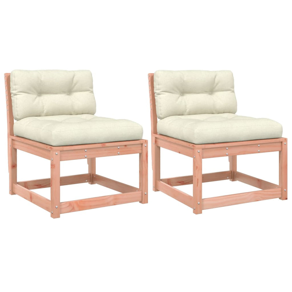 Gartensofas mit Kissen, Douglasienholz, 2er Set