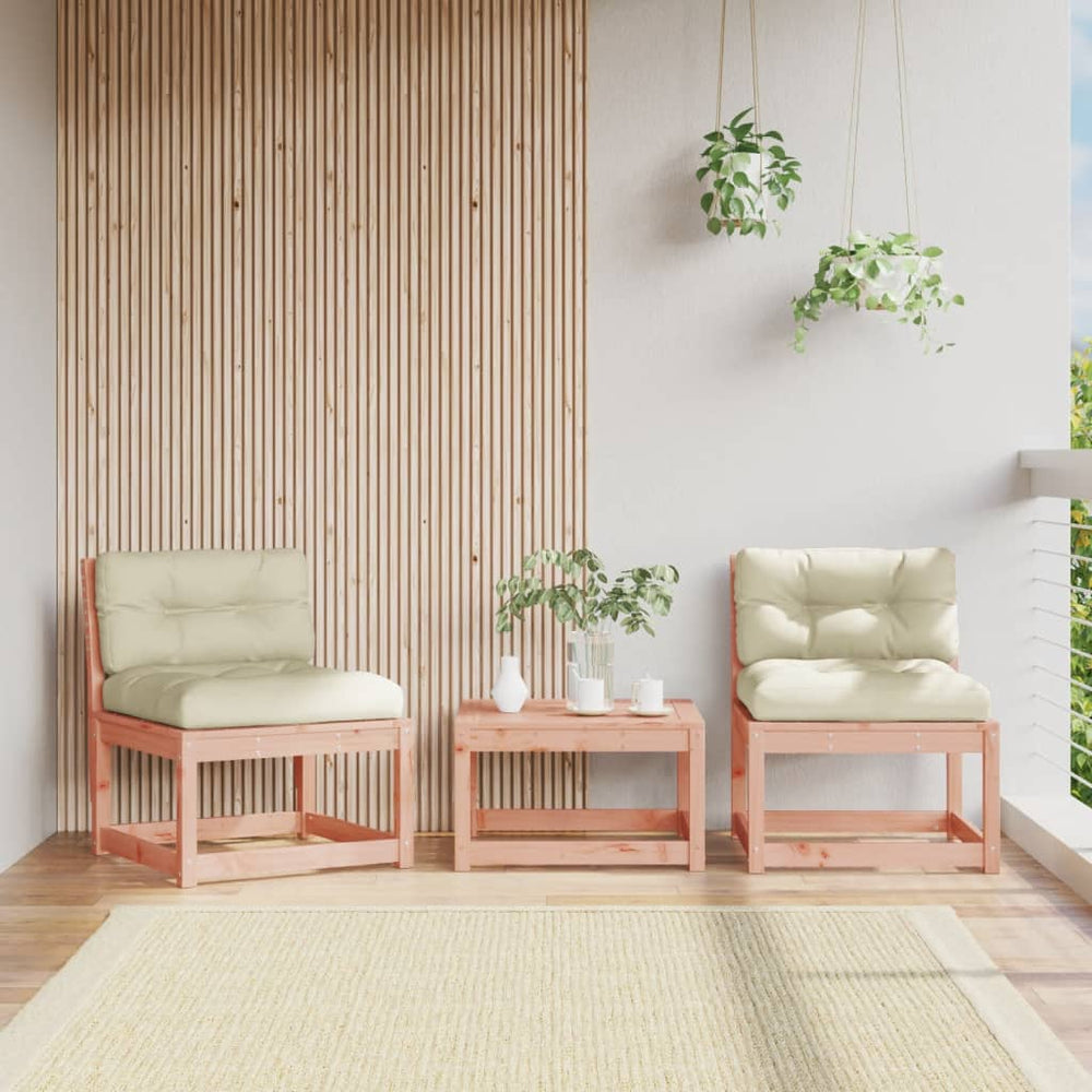 Gartensofas mit Kissen, Douglasienholz, 2er Set