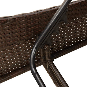vidaXL Bain de soleil avec coussins Marron 114x205x73 cm Résine tressée