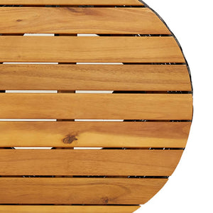 Garten Beistelltisch Trommelform Schwarz Rattan