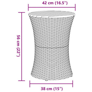 Garten Beistelltisch Trommelform Grau Poly Rattan