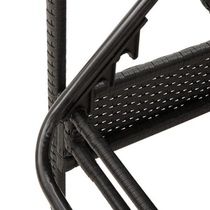 Schwarze Poly Rattan Sonnenliege mit Auflage