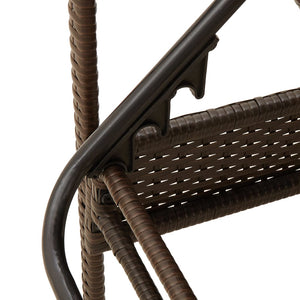 Sonnenliege Braun mit Auflage Poly Rattan