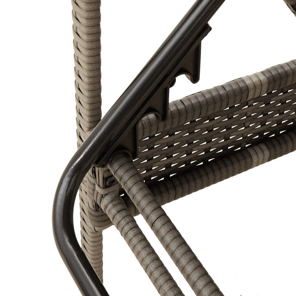 Graue Poly Rattan Sonnenliege mit Auflage