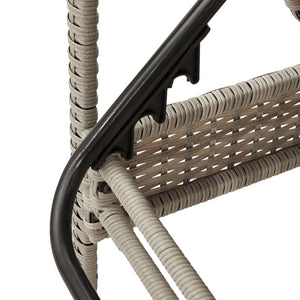 Sonnenliege Poly Rattan Hellgrau mit Auflage