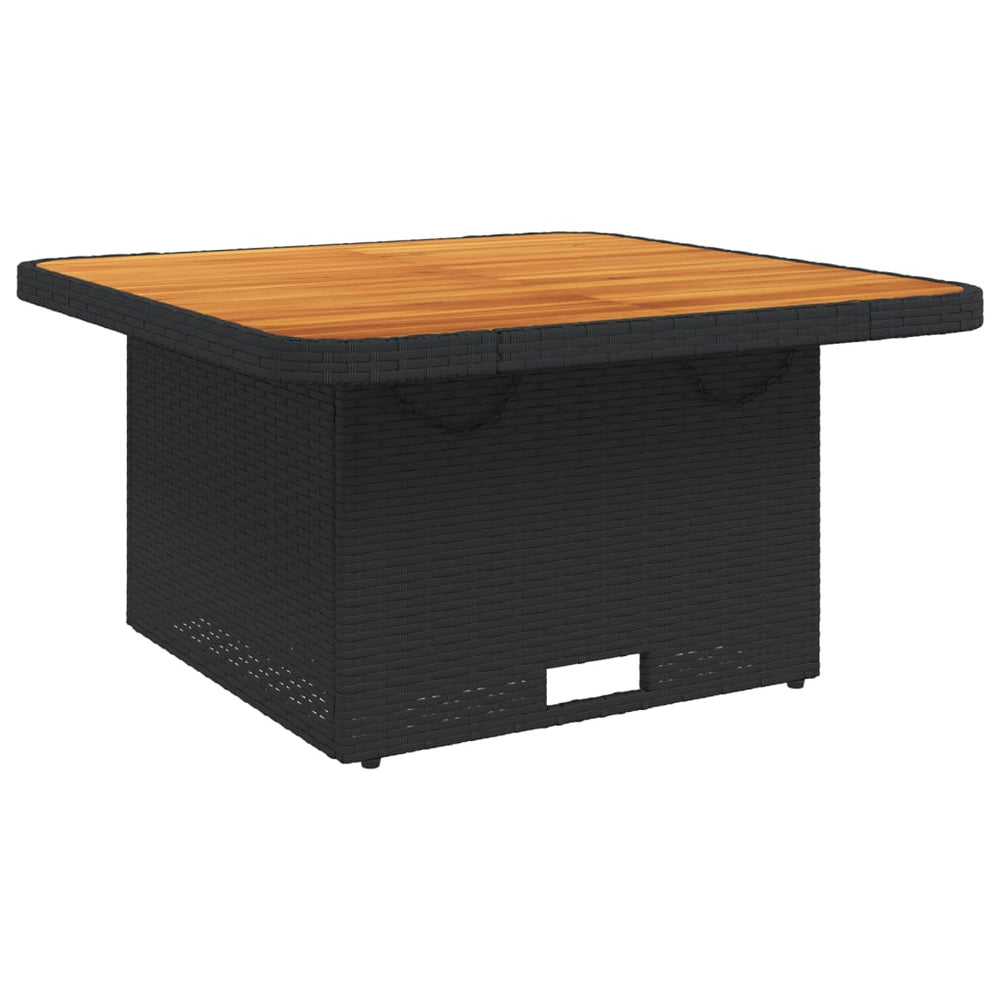 Schwarzer Gartentisch 80x80 cm Poly Rattan