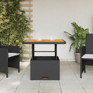 Schwarzer Gartentisch 80x80 cm Poly Rattan