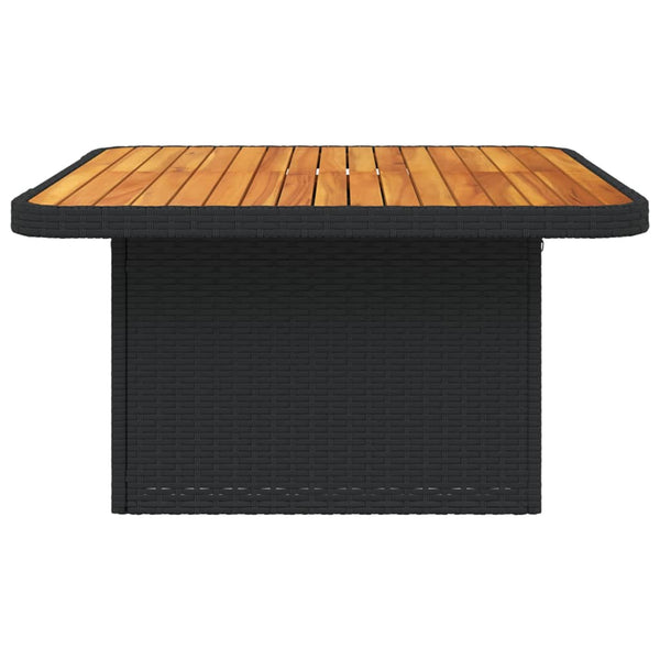 Schwarzer Gartentisch 80x80 cm Poly Rattan