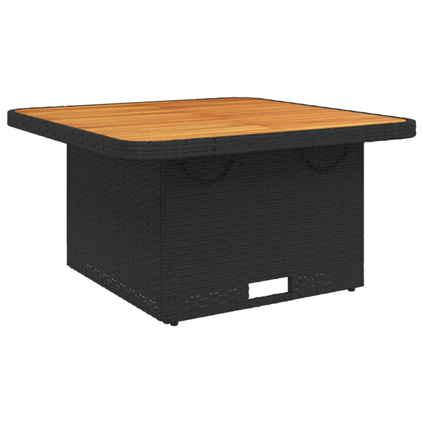 Schwarzer Gartentisch 80x80 cm Poly Rattan