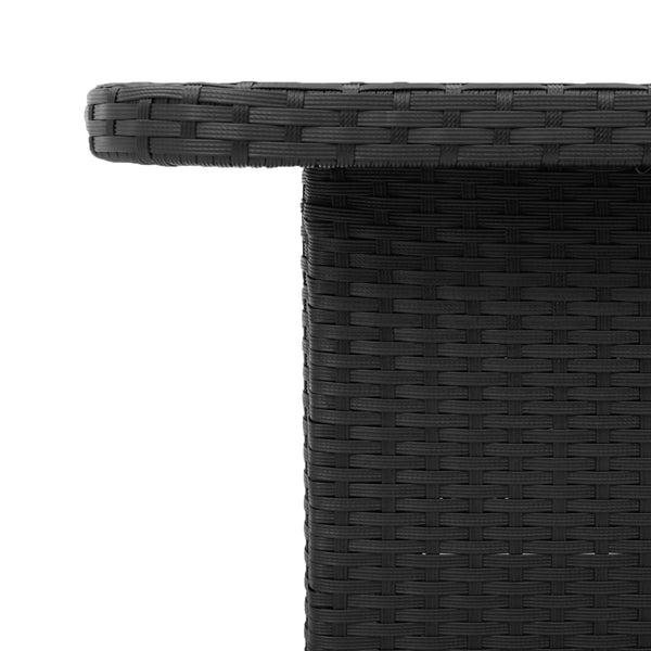 Schwarzer Gartentisch 80x80 cm Poly Rattan