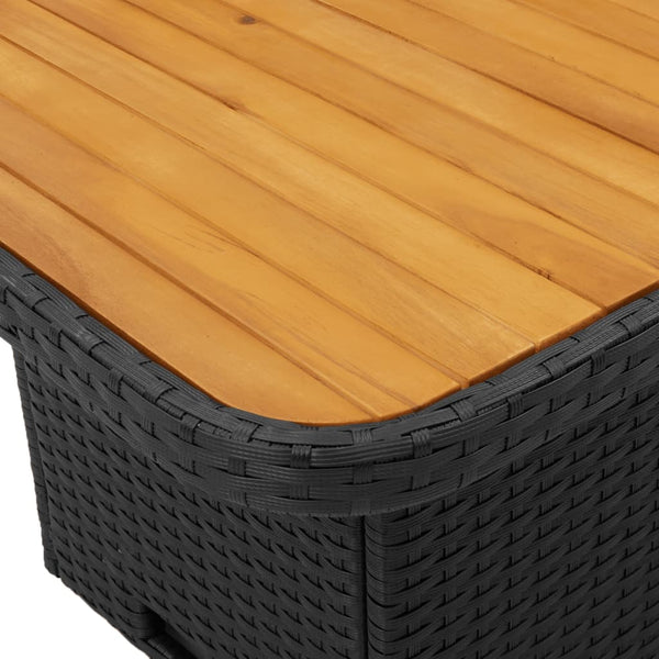 Schwarzer Gartentisch 80x80 cm Poly Rattan