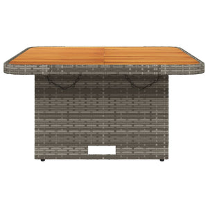 Gartentisch Grau 80x80 cm Poly Rattan Akazie