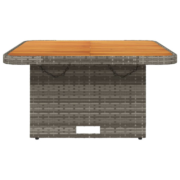 Gartentisch Grau 80x80 cm Poly Rattan Akazie