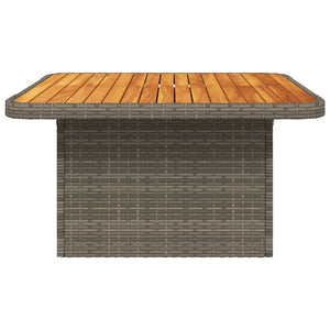 Gartentisch Grau 80x80 cm Poly Rattan Akazie