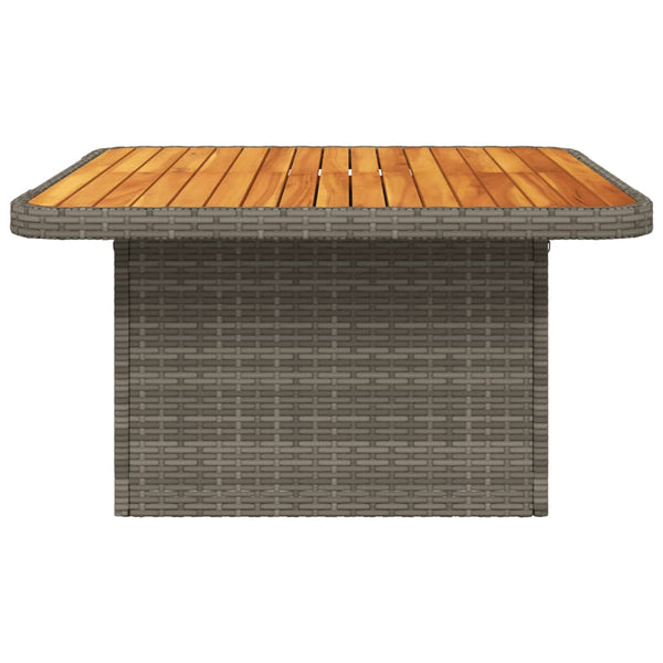 Gartentisch Grau 80x80 cm Poly Rattan Akazie