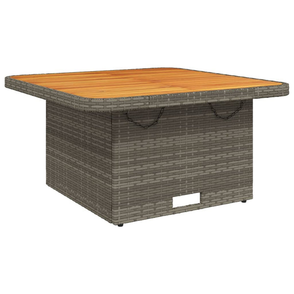 Gartentisch Grau 80x80 cm Poly Rattan Akazie