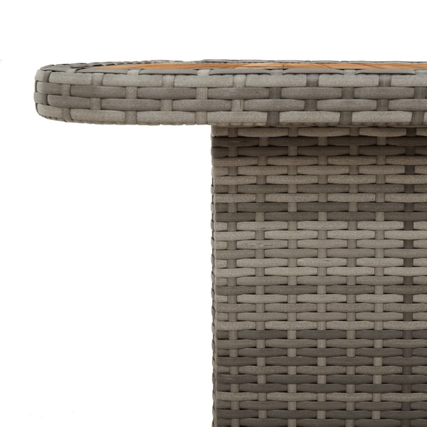 Gartentisch Grau 80x80 cm Poly Rattan Akazie