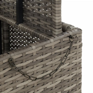 Gartentisch Grau 80x80 cm Poly Rattan Akazie