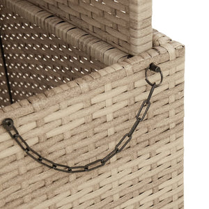 Beiger Gartentisch 80x80 cm Poly Rattan Akazie