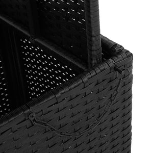 Schwarzer Gartentisch Poly Rattan Akazie 110x110 cm