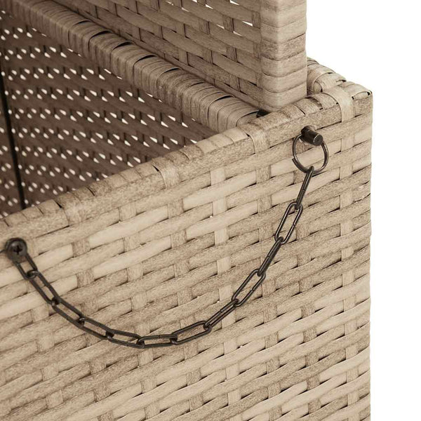 Beiger Gartentisch 110x110 cm Poly Rattan Akazie