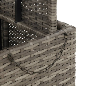 Grauer Gartentisch 90x55 cm Poly Rattan Akazie
