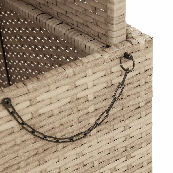 Beiger Gartentisch 90x55 cm Poly Rattan Akazie