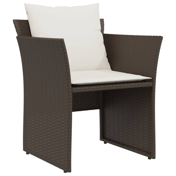 Gartenstuhl mit Hocker Braun Poly Rattan