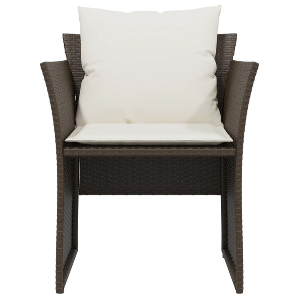 Gartenstuhl mit Hocker Braun Poly Rattan