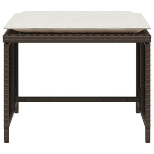 Gartenstuhl mit Hocker Braun Poly Rattan