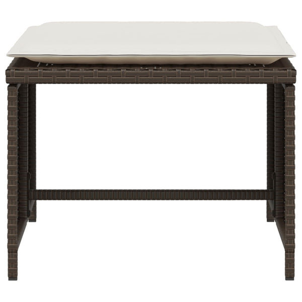 Gartenstuhl mit Hocker Braun Poly Rattan